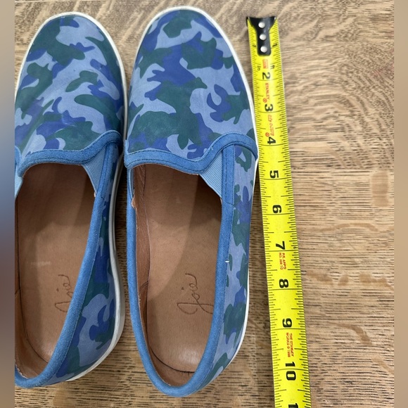 Joie Huxley Camo Suede Leather Skate Slip On Sneaker Blue 37-1/2 size  7-71/2 - Picture 12 of 14